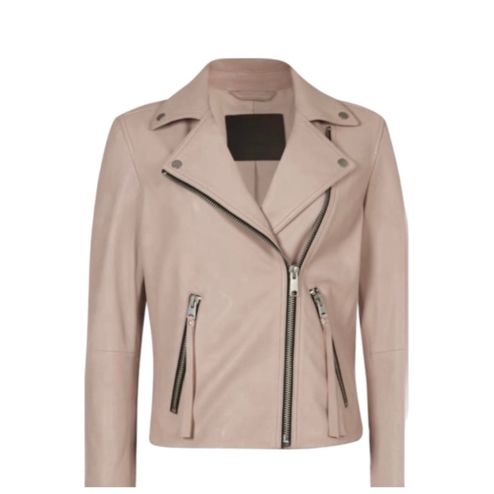 All Saints Dalby Biker Leather Jacket (Size 10) NWT